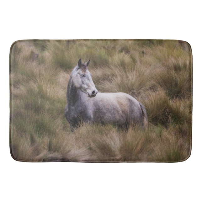 Beautiful Grey Coloured Horse Bath Mat (Front)