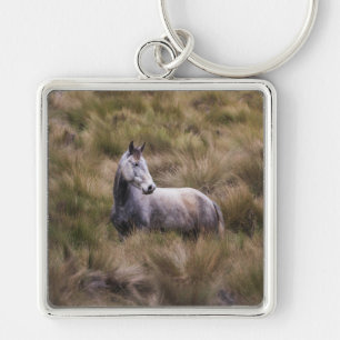 Beautiful Grey Coloured Horse Key Ring