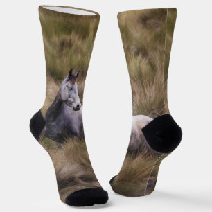 Beautiful Grey Coloured Horse Socks