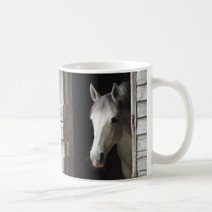 Beautiful Grey Mare Horse & Barn Coffee Mug