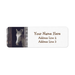 Beautiful Grey Mare Horse Return Address Labels