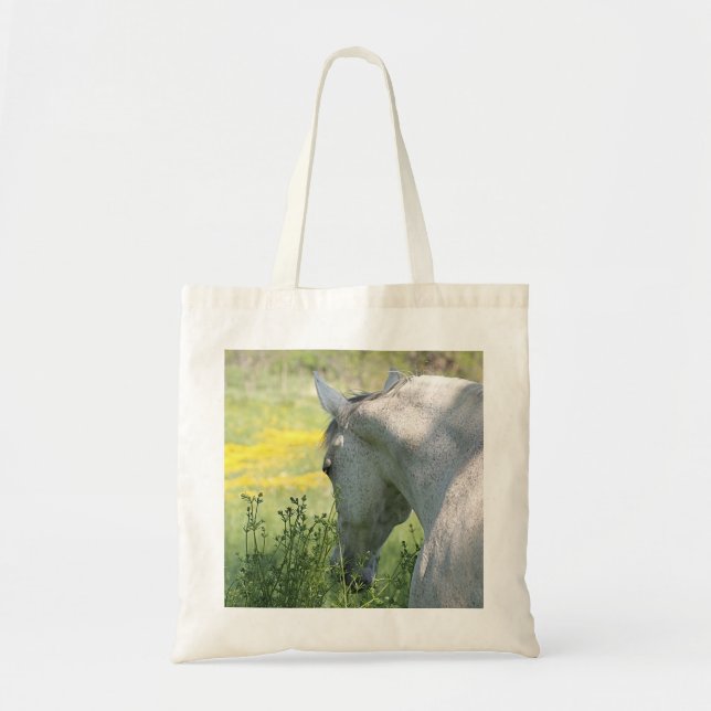 Beautiful Grey Mare Horse Tote Bag (Front)