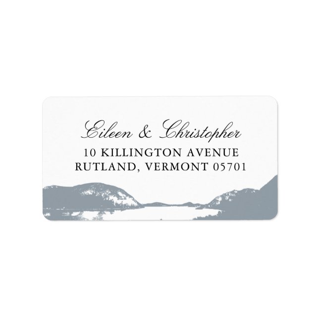 Beautiful Grey Mountain Lake | Wedding Label (Front)