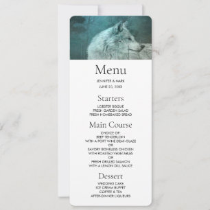 Beautiful Grey Wolf in a Dark Forest Invitation