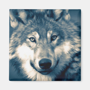 Beautiful Grey Wolf Woodland Animal Magnet