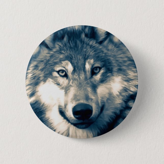 Beautiful Grey Wolf Woodland Wildlife 6 Cm Round Badge (Front)