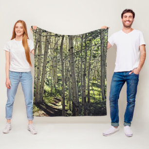 Beautiful Grove of Aspen Trees in Crested Butte Fleece Blanket