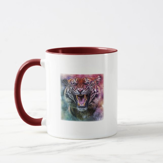 Beautiful Growling Bengal Tiger Face Photo Mug (Left)