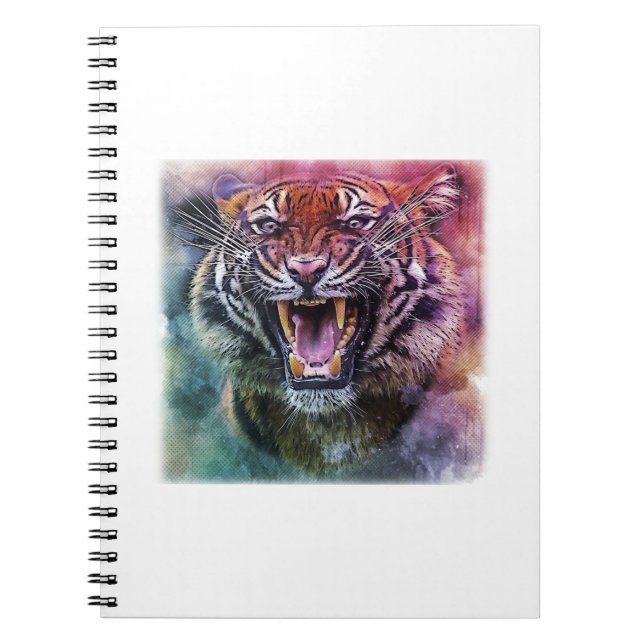Beautiful Growling Bengal Tiger Face Photo Notebook (Front)
