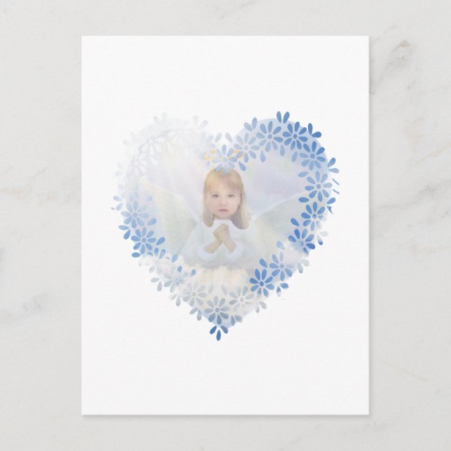 Beautiful guardian angel cherub postcard (Front)