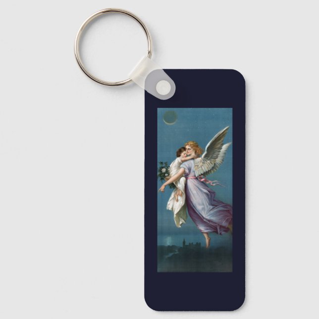 Beautiful Guardian Angel Painting Key Ring (Front)