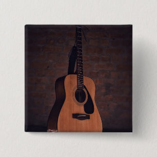Beautiful Guitar 15 Cm Square Badge