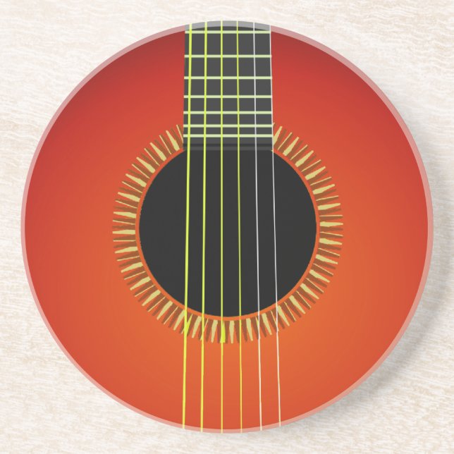 Beautiful Guitar Background Coaster (Front)