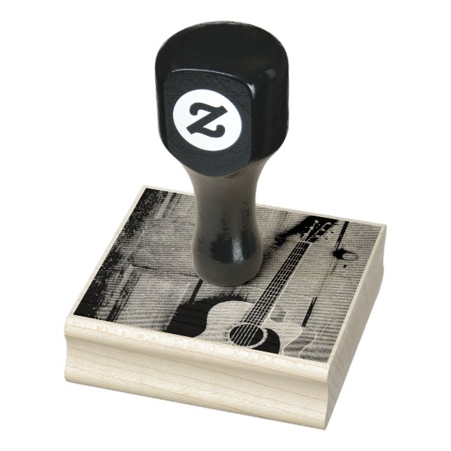 Beautiful Guitar Rubber Stamp (Stamp)
