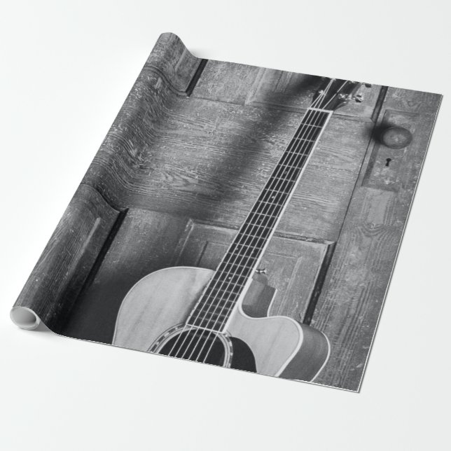 Beautiful Guitar Wrapping Paper (Unrolled)