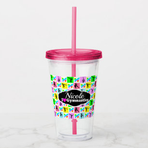 BEAUTIFUL GYMNASTICS BUTTERFLY DESIGN ACRYLIC TUMBLER