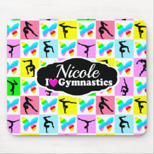 BEAUTIFUL GYMNASTICS BUTTERFLY DESIGN MOUSE MAT