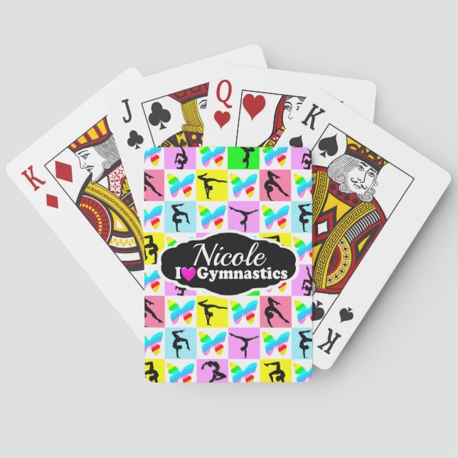 BEAUTIFUL GYMNASTICS BUTTERFLY DESIGN PLAYING CARDS (Back)