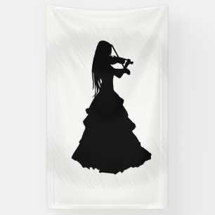 Beautiful Gypsy Girl Plays Violin Banner