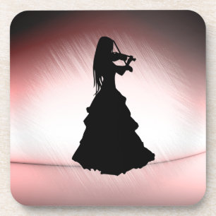Beautiful Gypsy Girl Plays Violin Coaster