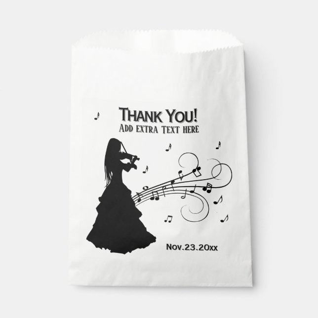 Beautiful Gypsy Girl Plays Violin Favour Bags (Front)
