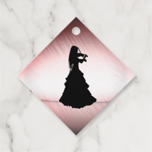 Beautiful Gypsy Girl Plays Violin Favour Tags