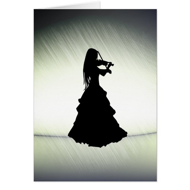 Beautiful Gypsy Girl Plays Violin Green (Front)