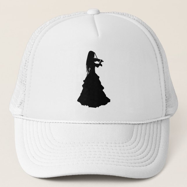 Beautiful Gypsy Girl Plays Violin Trucker Hat (Front)