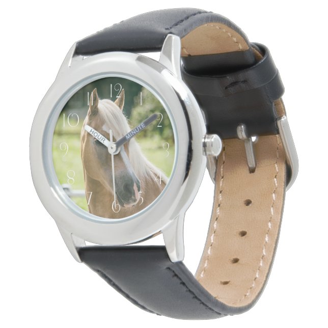 Beautiful haflinger horse portrait watch (Angled)