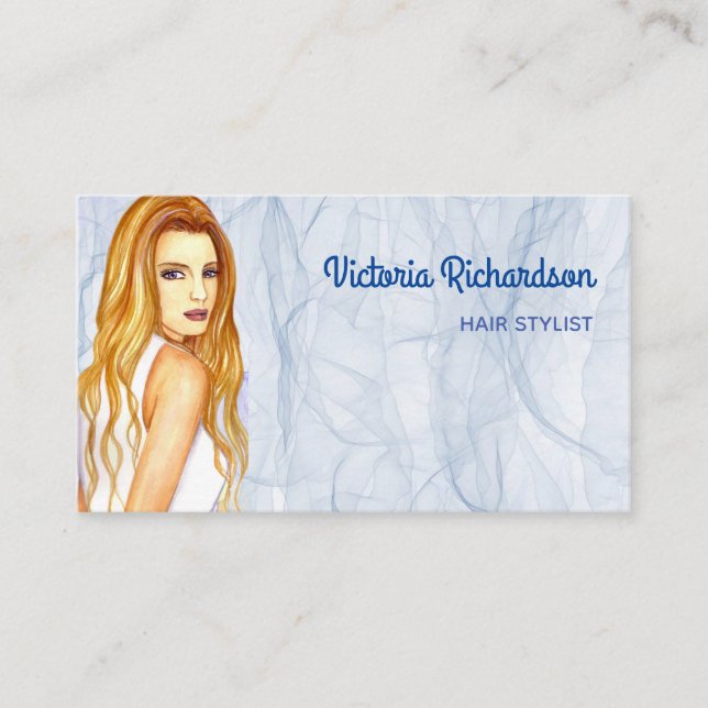 Beautiful Hair Stylist Make Up Artist Business Card (Front)