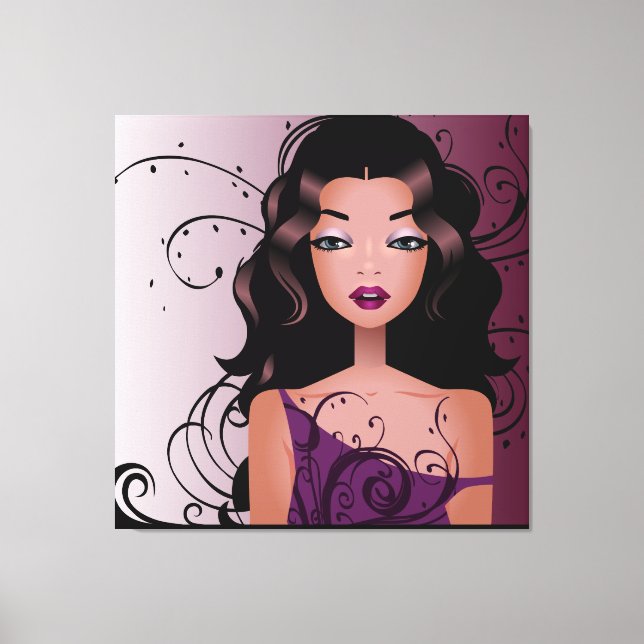 Beautiful Hairstyle Girl 2  Wrapped Canvas (Front)