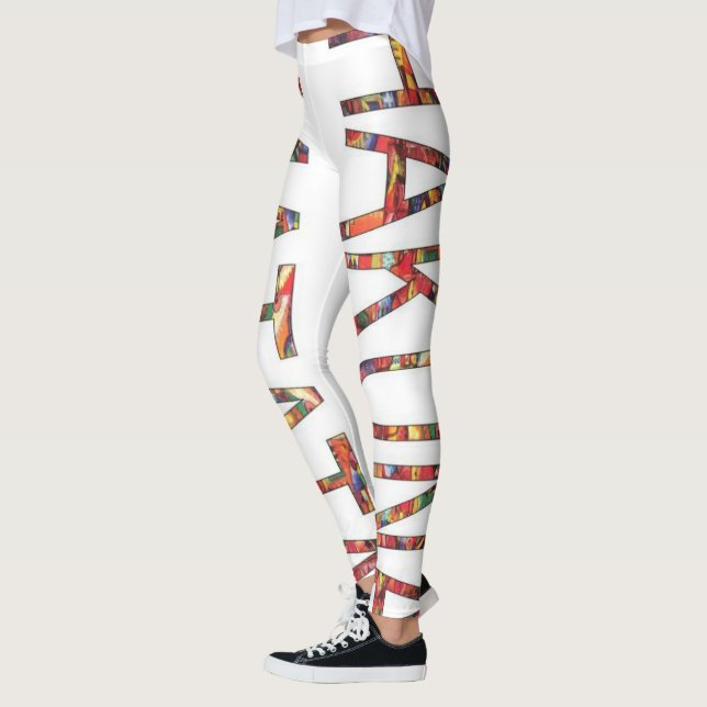 Beautiful Hakuna Matata African Vintage Colours ar Leggings (Left)