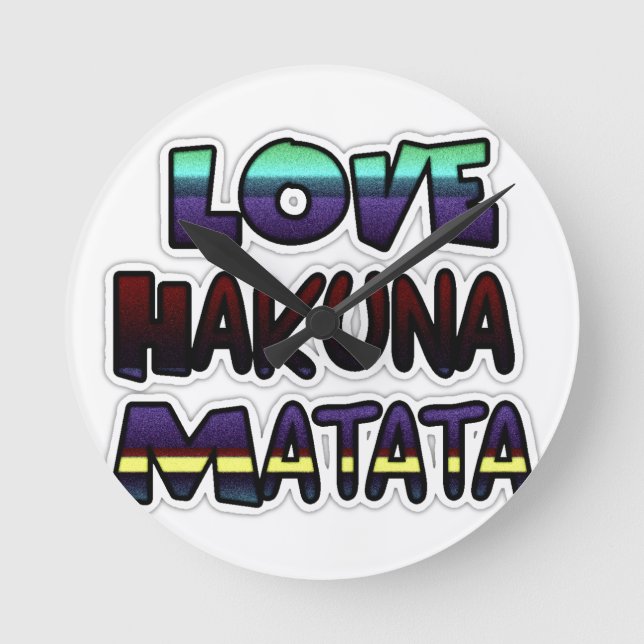 Beautiful Hakuna Matata Art Print Round Clock (Front)