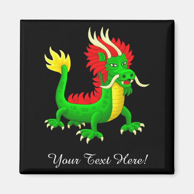 Beautiful Hand Drawn Chinese Dragon  Magnet (Front)