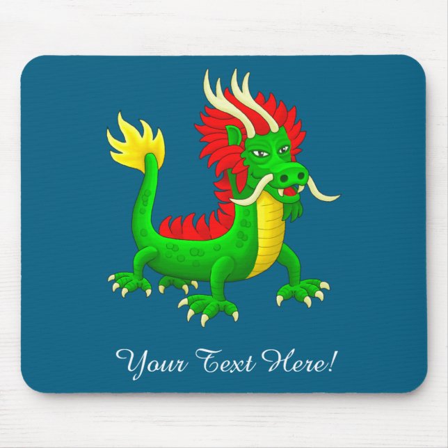 Beautiful Hand Drawn Chinese Dragon  Mouse Mat (Front)