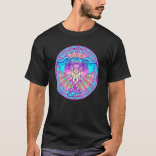 Beautiful Hand Drawn Tribal Style Elephant Over Ma T-Shirt