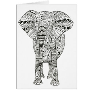 Beautiful Hand Illustrated Artsy Elephant