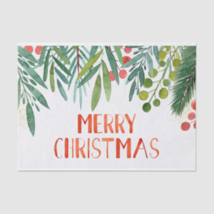 Beautiful Hand Lettered Watercolor Berry & Branch  Tissue Paper