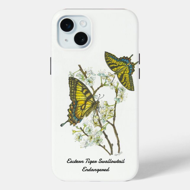 Beautiful Hand painted Butterfly phone case (Back)