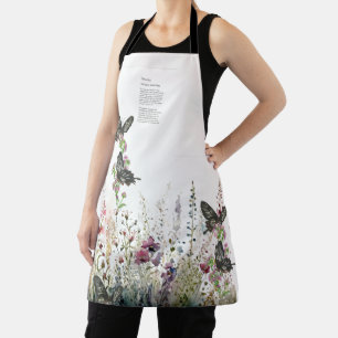 Beautiful Hand-Painted  Endangered Ceylon Rose Apron