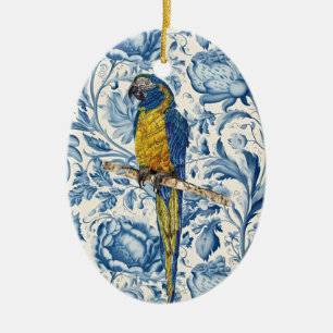 Beautiful Hand-Painted Endangered Macaw Ceramic Tree Decoration
