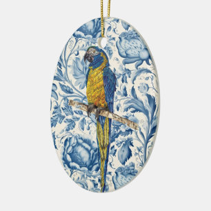 Beautiful Hand-Painted Endangered Macaw Ceramic Tree Decoration
