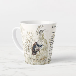 Beautiful Hand-Painted Great Indian Bustard Bird Latte Mug