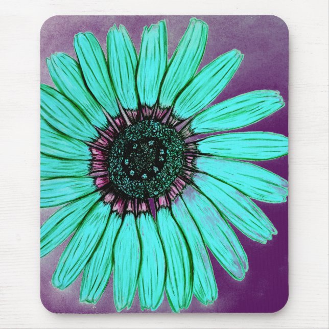 Beautiful hand Sketched Flower Mouse Mat (Front)