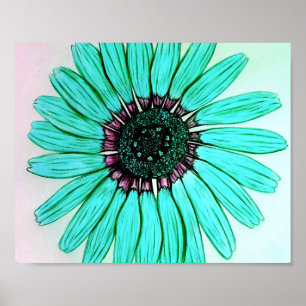 Beautiful hand sketched Flower Poster