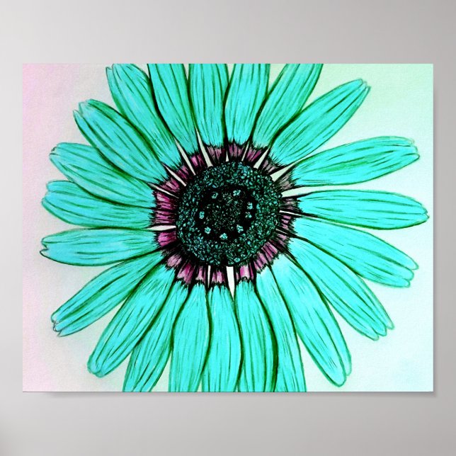 Beautiful hand sketched Flower Poster (Front)