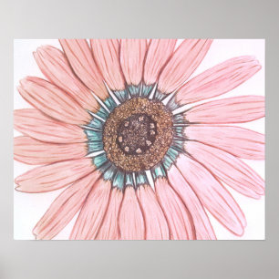 Beautiful hand sketched Flower Poster