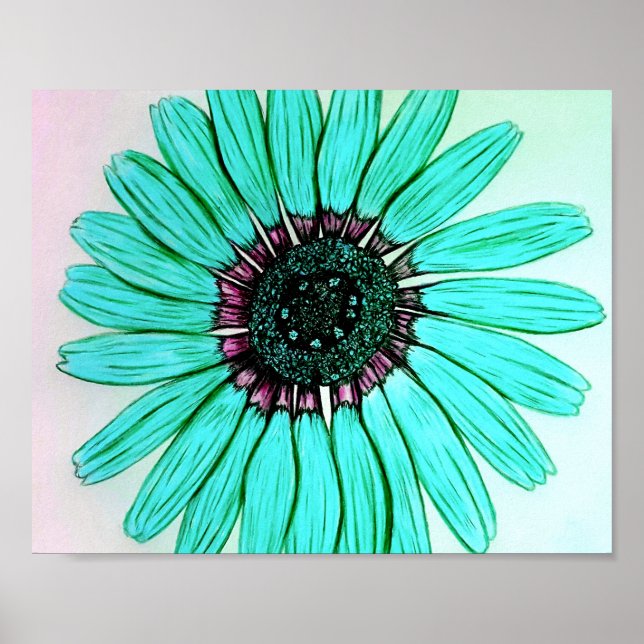 Beautiful hand sketched Flower poster (Front)