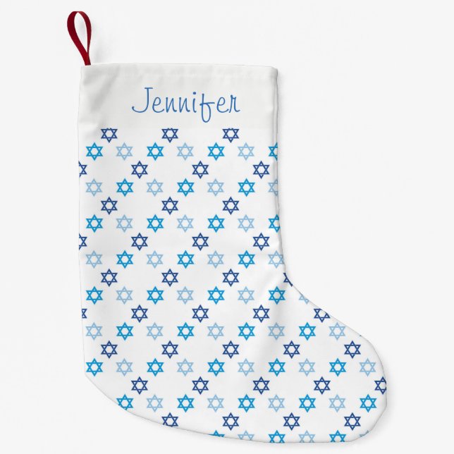 Beautiful Hanukkah Jewish Theme Star of David Small Christmas Stocking (Front)