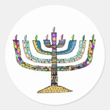 Beautiful Hanukkah Menorah Favour/Envelope Sticker